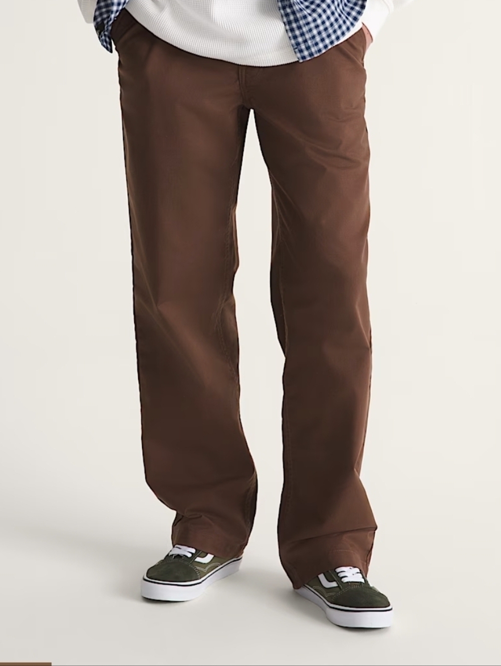 Van's Authentic Men's Chinos Slim Fit In Dark Brown 33x30